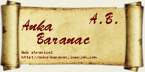 Anka Baranac vizit kartica